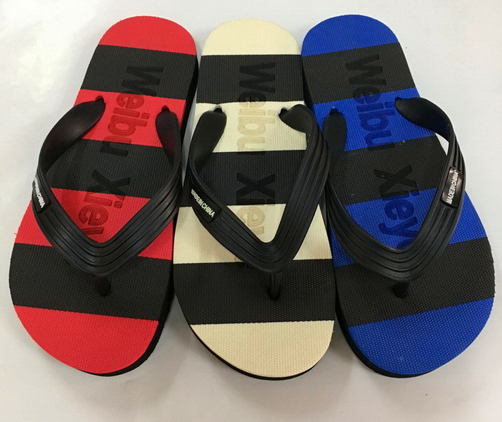 PVC strap colorful stripes insole new design mens flip flop